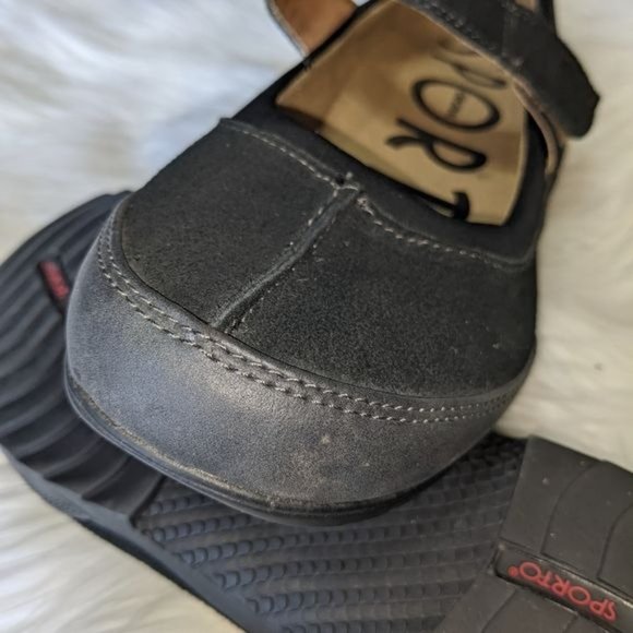 SPORTO ORIGINAL JENNA LEATHER MARY JANE FLATS SANDALS SHOES BLACK SIZE 11M - Picture 9 of 11